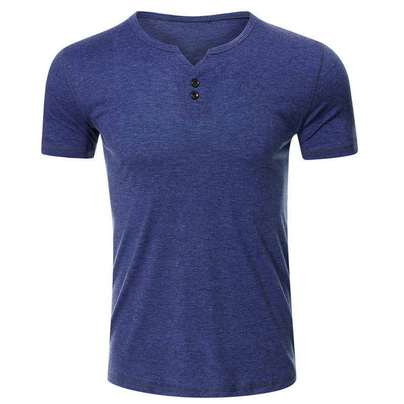 European And American Men's T-shirt American Top Blue GlamzKart