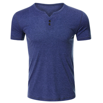 European And American Men's T-shirt American Top Blue GlamzKart