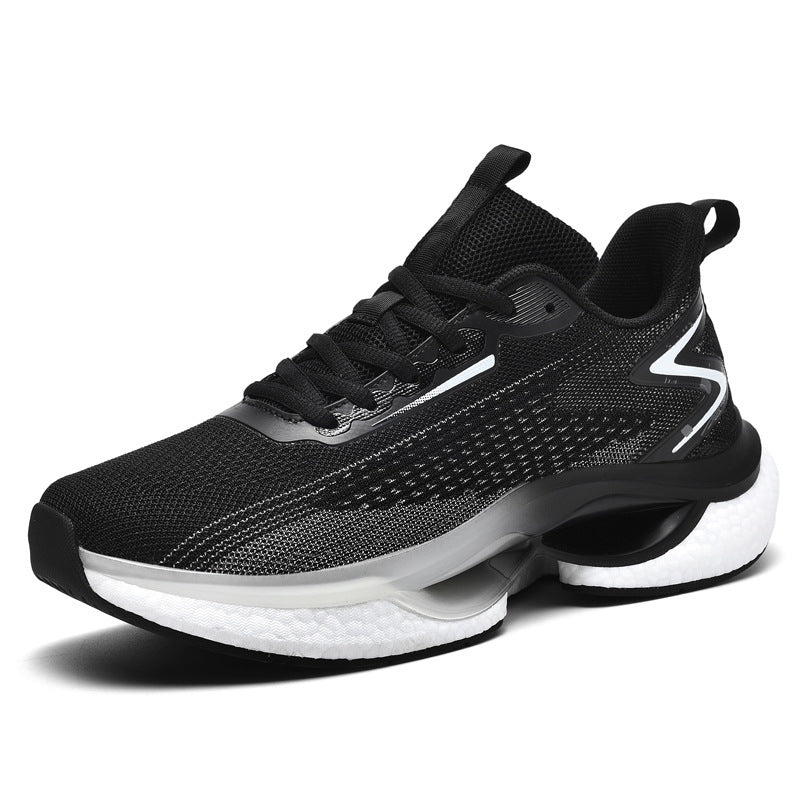 Men's Lightweight Comfortable Soft Bottom Casual Sneaker Black And White GlamzKart