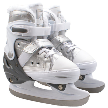 Men And Women Same Style All-matching Simple Warm Ice Skates Silver White GlamzKart