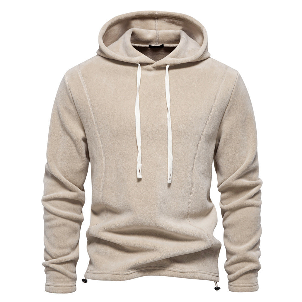 Men's Autumn And Winter New Stand Collar Half Zip Long-sleeved Sweater HD09 Light Khaki GlamzKart