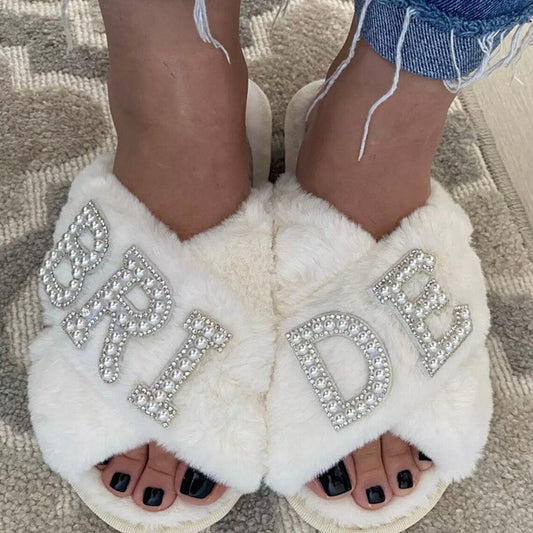 Cross Belt Woolen Slipper Winter Indoor Warm GlamzKart