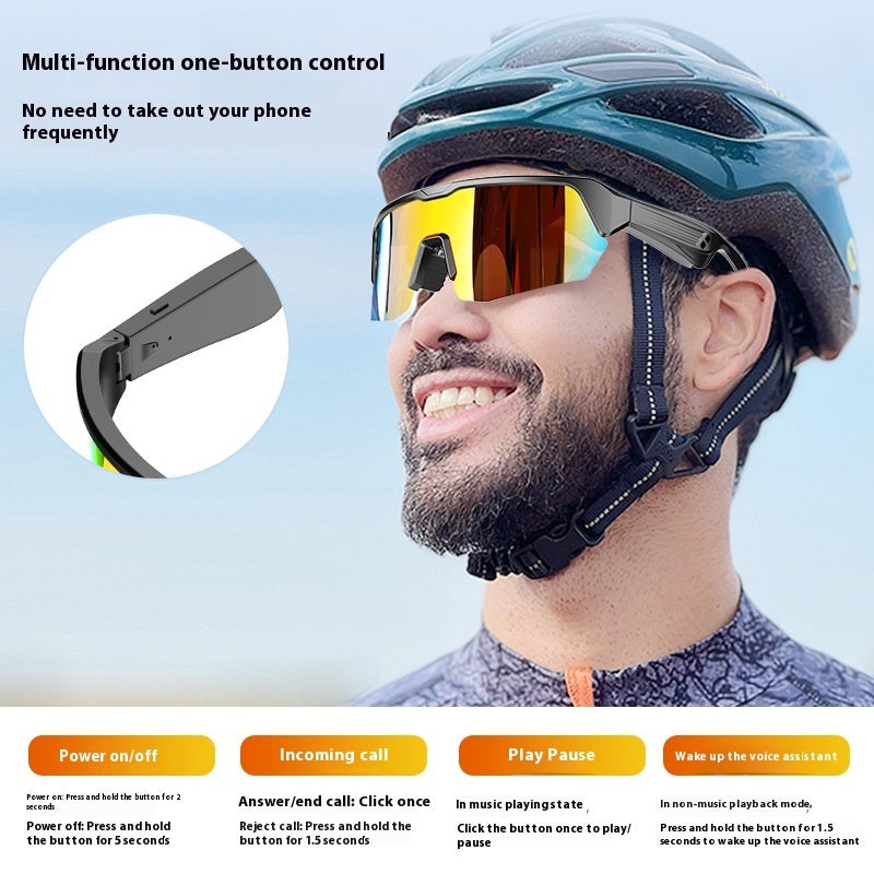 Smart Bluetooth Glasses Windproof Sunglasses Fashion Riding Audio Call Sunglasses GlamzKart