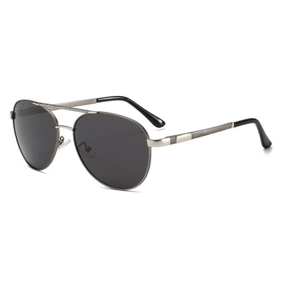Men's Sunglasses European And American Stylish Driving Gun Silver Frame Gray Piece GlamzKart