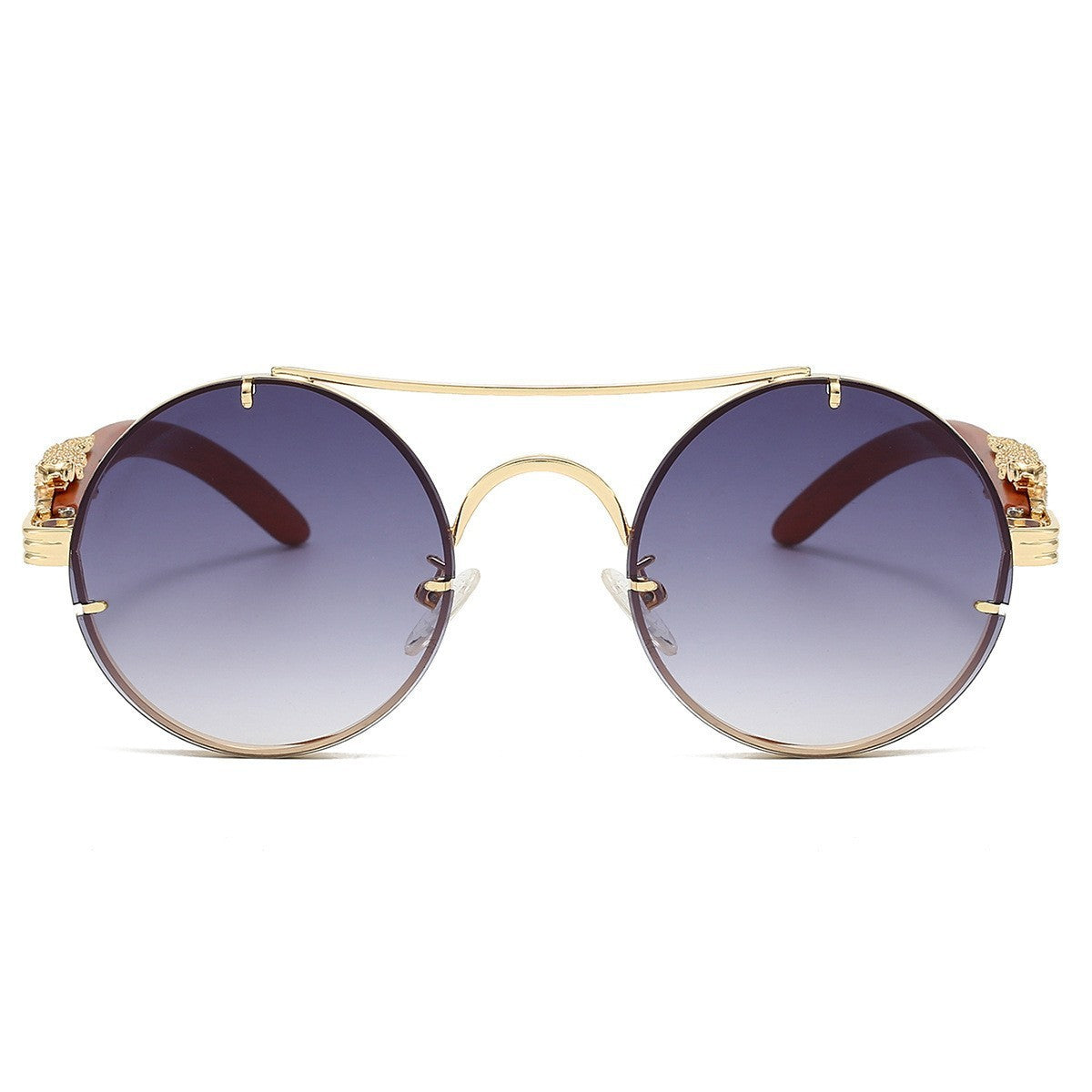 Retro Double Beam Leopard Head Sunglasses GlamzKart