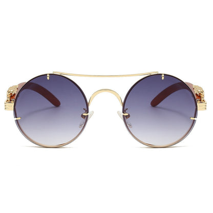 Retro Double Beam Leopard Head Sunglasses GlamzKart