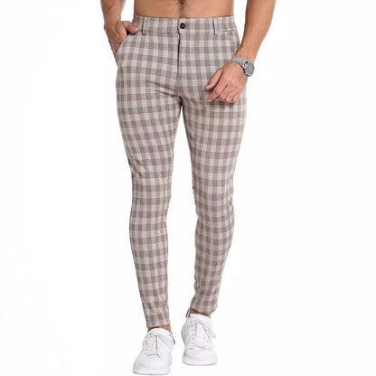 Men's Summer Thin 3D Printed Slim Fit Suit Pants GlamzKart