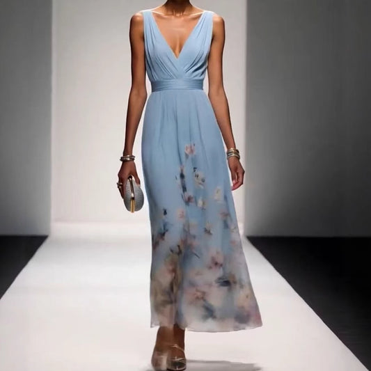 Evening Gown Elegant V-neck Cross-border Dress GlamzKart