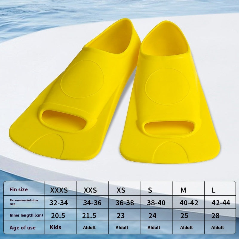 Swimming Flippers Freestyle Silicone Short Flippers Yellow GlamzKart