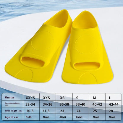 Swimming Flippers Freestyle Silicone Short Flippers Yellow GlamzKart