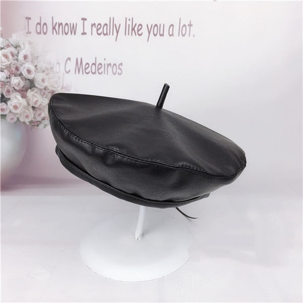 Women's Octagonal Pumpkin Hat Painter Hat Black Black M GlamzKart
