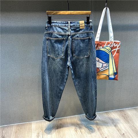 Retro Plus Size Wide Legs Men's Straight Loose Radish Tapered Jeans Retro Blue GlamzKart