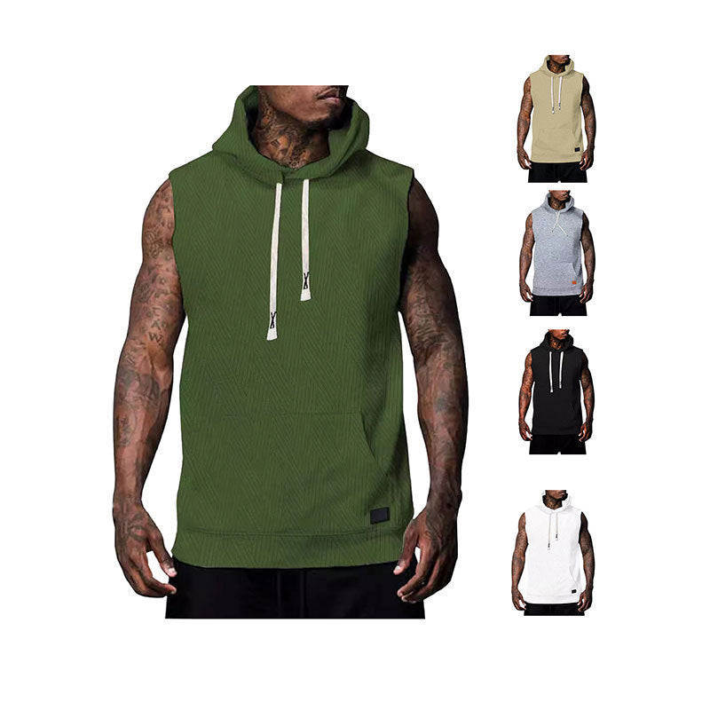 Sleeveless Vest Top Men's Waistcoat Hooded GlamzKart