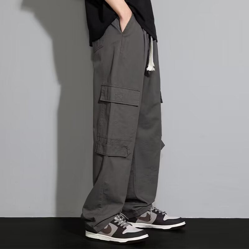 Men's Autumn New Retro Loose Straight Casual Trousers GlamzKart