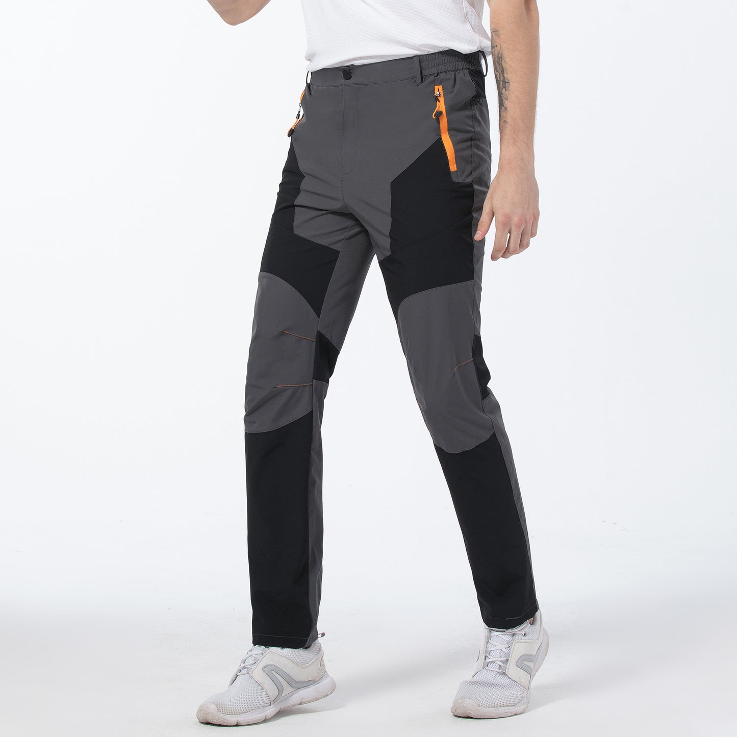 Outdoor Quick-dry Pants Elastic Cycling Pants Waterproof Charge Gray Black GlamzKart