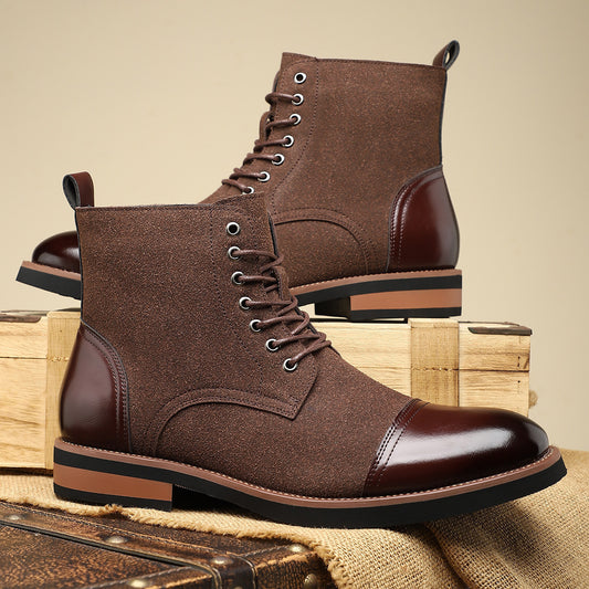 Men's Trendy Sleeve Leather All-match Casual Martin Boots GlamzKart