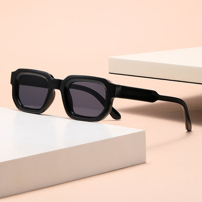 Fashionable Sunglasses Simple Personality Small Frame Square All-match Sunglasses Black Frame Black Gray GlamzKart