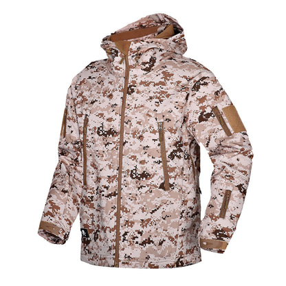 Autumn And Winter Men's Outdoor Camouflage Clothing Soft Shell Jacket Desert Digital GlamzKart