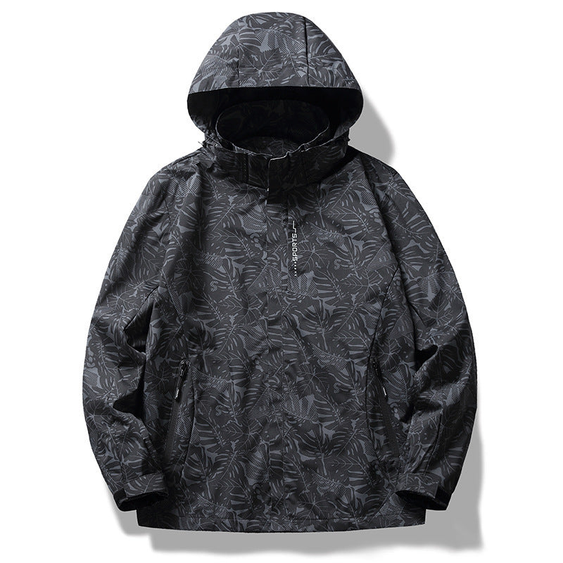 Casual Camouflage Shell Jacket Hooded Color Loose Men GlamzKart