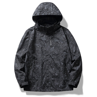 Casual Camouflage Shell Jacket Hooded Color Loose Men GlamzKart