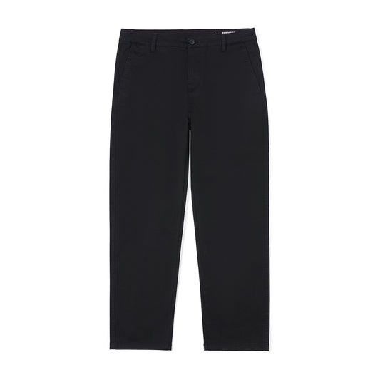 Casual Pants Men's Business Shirt Solid Color Stretch Cotton Cropped Pants Black GlamzKart