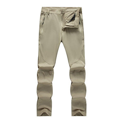 High Elastic Quick-drying Outdoor Climbing Pants Elastic 1922 pure khaki thin GlamzKart