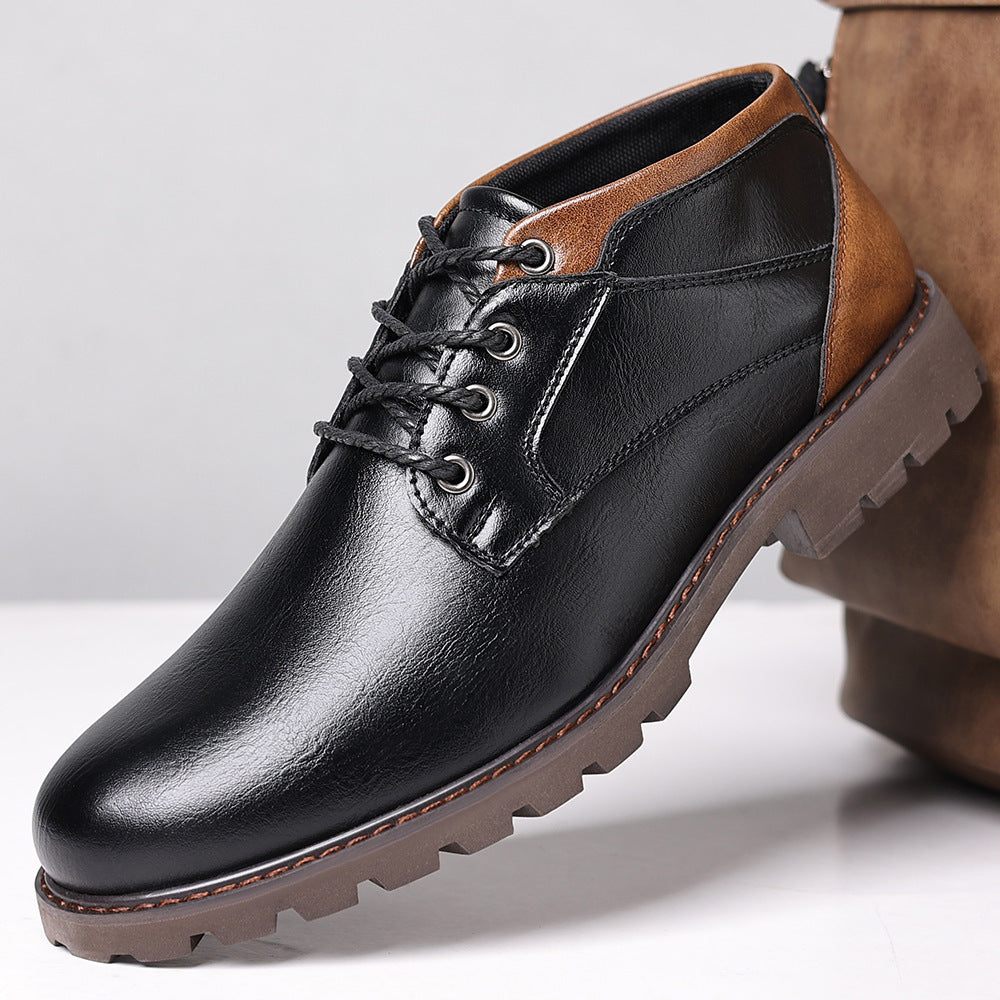 HPIOPL4999 Martin Boots Men's Boots Plus Size Lace Up Low Top GlamzKart