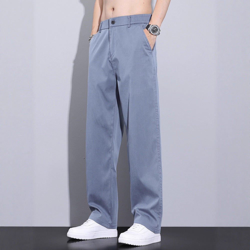 Thin Stretch Business Straight Loose-fitting Wide-leg Trousers GlamzKart