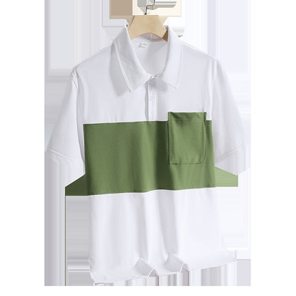 New Ice Silk Quick-drying Polo Shirt Men's Short-sleeved T-shirt White GlamzKart