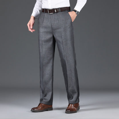 Men's Casual Pants Loose Straight Business Trousers GlamzKart