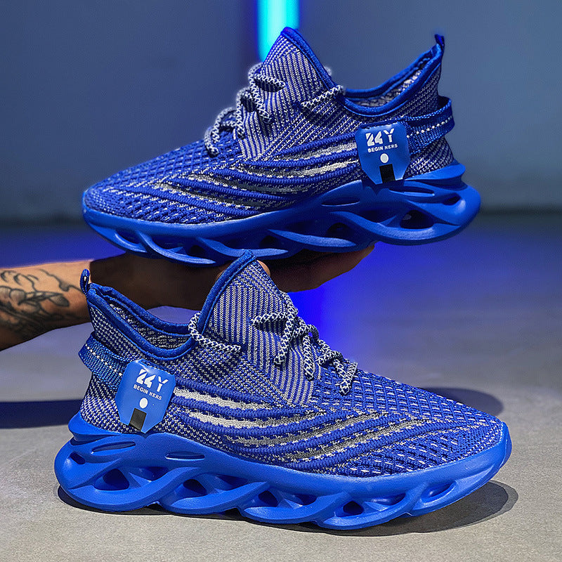 Flyknit Breathable Casual Sneaker Men's Mesh Surface Platform Running Shoes GlamzKart