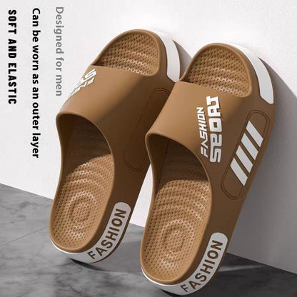 Men's Summer Wear Platform Slippers Coffee GlamzKart