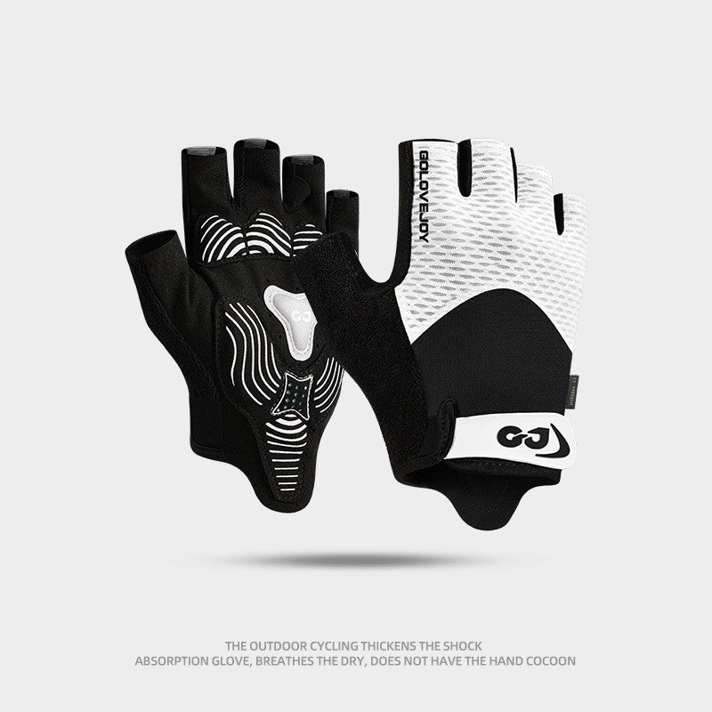 Cycling Gloves Half Finger Outdoor Mountain Bike Shock Absorption Non-slip Breathable XG78 Snow Peak White GlamzKart