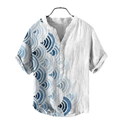 Summer Beach Casual Men's Clothing Short Sleeve V-neck GlamzKart