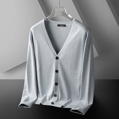 Thin Trendy Casual Outdoor Cotton Knitwear Black Sweater Light Gray GlamzKart
