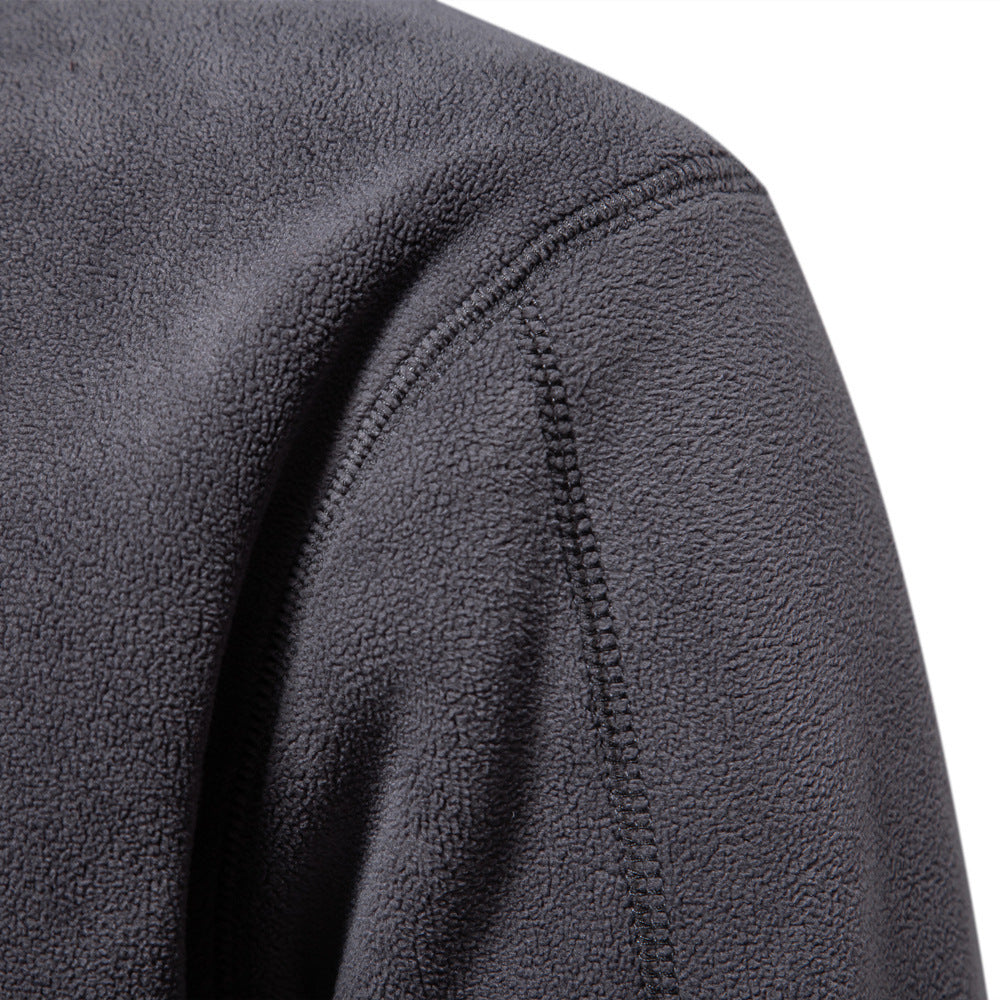 Men's Autumn And Winter New Stand Collar Half Zip Long-sleeved Sweater GlamzKart