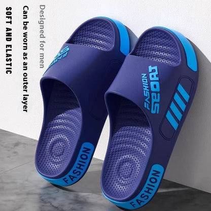 Men's Summer Wear Platform Slippers Navy Blue GlamzKart