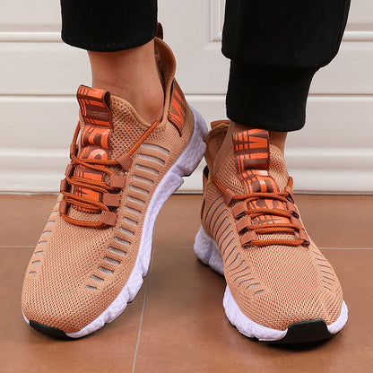 Couple's Breathable Casual Sneaker Hollow Running 8402 Light Brown GlamzKart