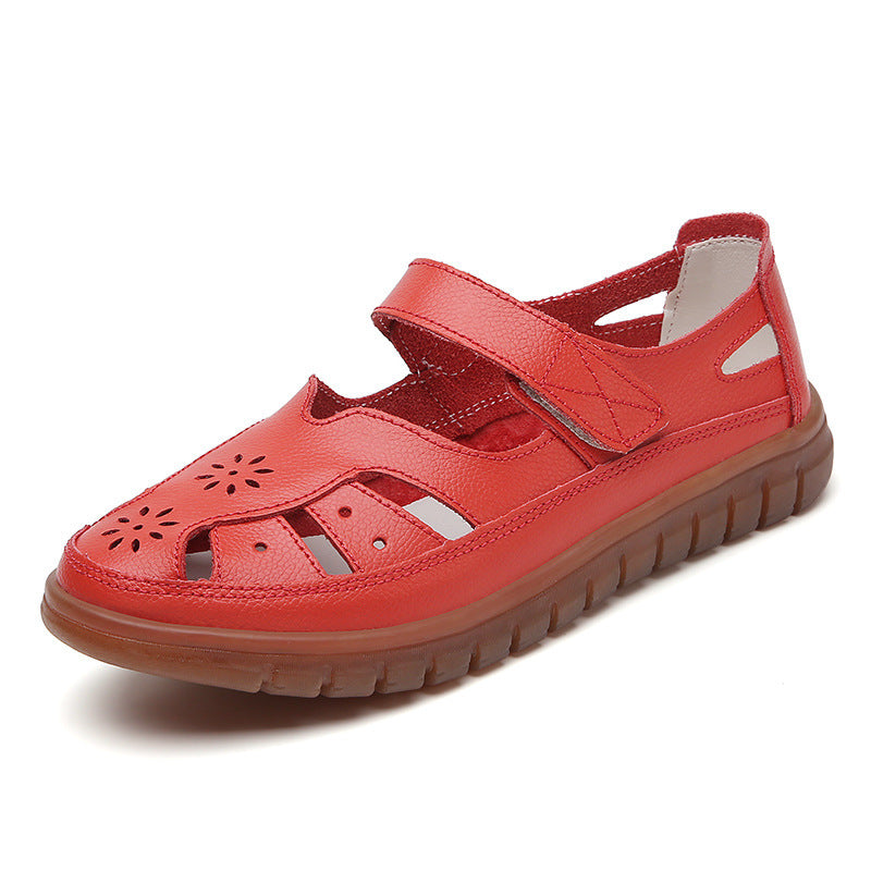 New Plus Size Hollow-out Hole Shoes For Women Watermelon Red GlamzKart