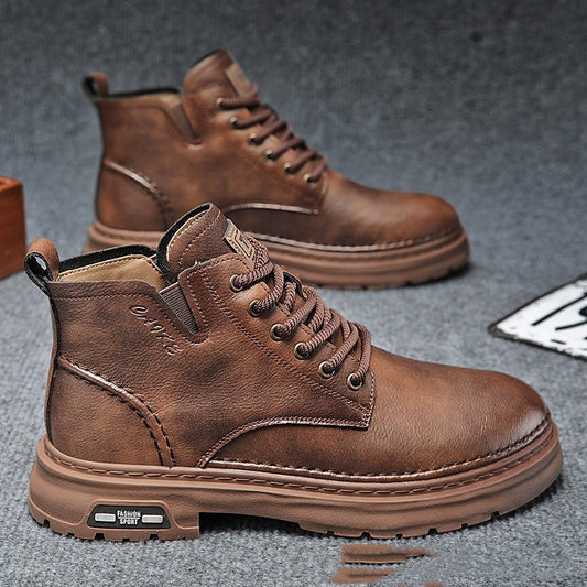 Martin Boots Thick-soled Mid-top Retro Easy Matching Casual GlamzKart