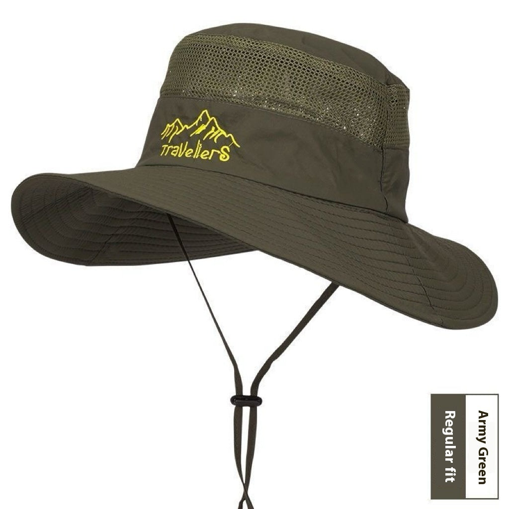 Bucket Hat Men's Summer UV Protection Outdoor Travel Army Green GlamzKart
