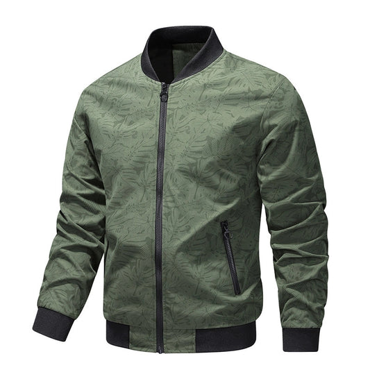 Spring And Autumn Jacket Men's Simple Youth Coat Zipper Bag High Quality Fabric GlamzKart