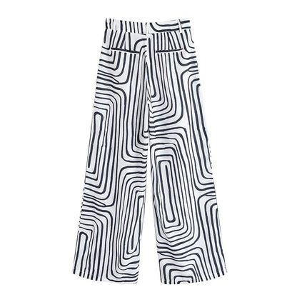 Summer Fashion Printed Geometric Women's Trousers GlamzKart