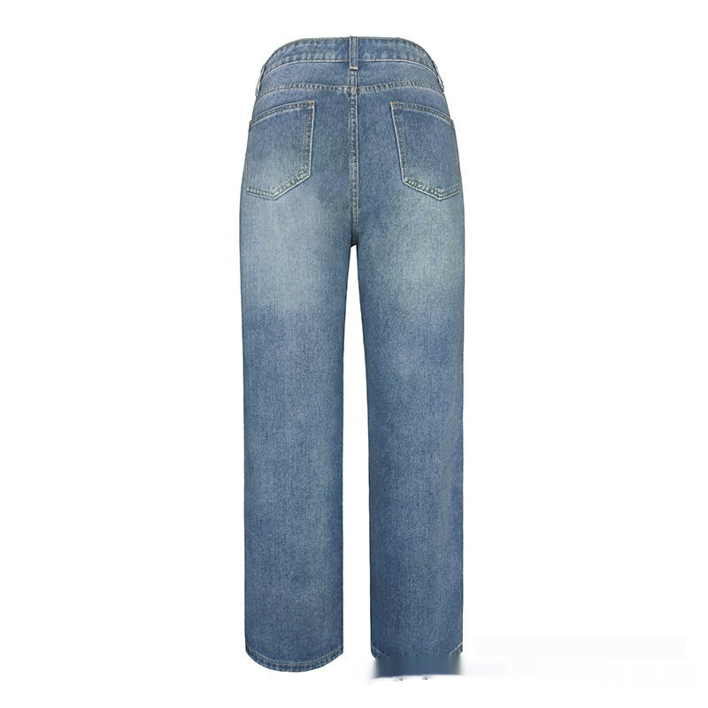 Loose Mid Waist Casual Straight Pants Cropped Pants GlamzKart
