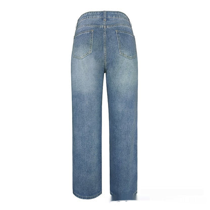 Loose Mid Waist Casual Straight Pants Cropped Pants GlamzKart