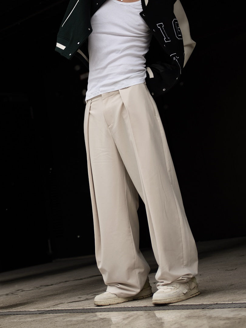 High-waisted Pleated Casual Pants GlamzKart