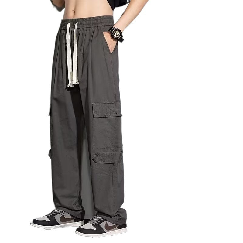Men's Autumn New Retro Loose Straight Casual Trousers GlamzKart