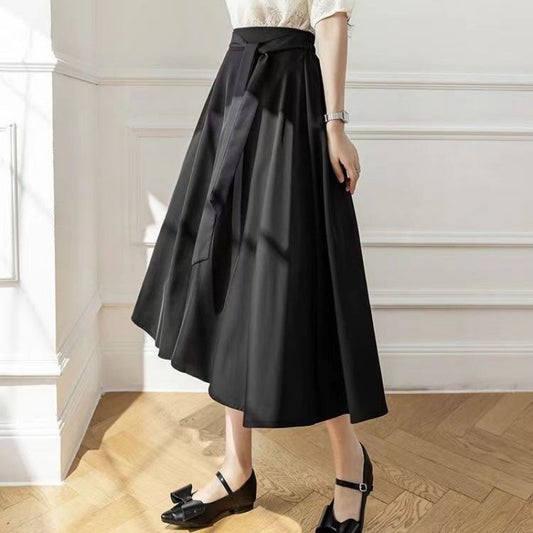 A- Line Skirt Draping Large Hem Mid-length Skirt GlamzKart
