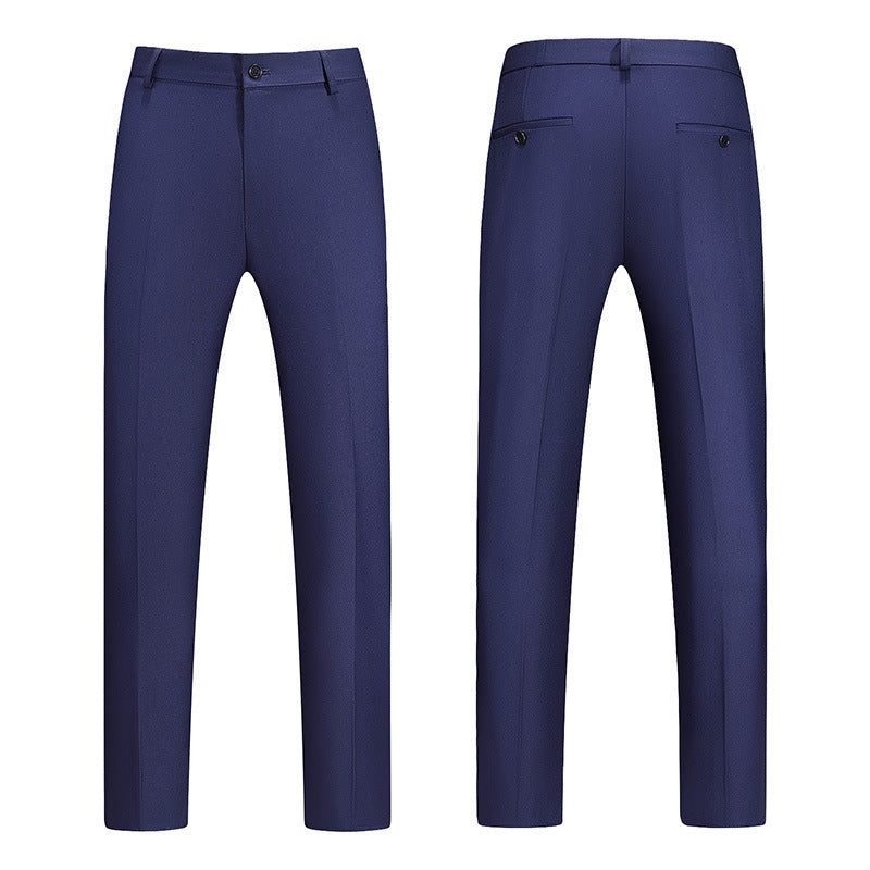 New Boys Straight Solid Color Business Wear Draping Effect Casual Suit Pants GlamzKart