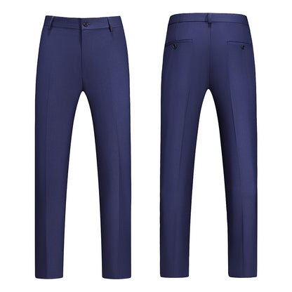 New Boys Straight Solid Color Business Wear Draping Effect Casual Suit Pants GlamzKart
